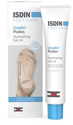 ISDIN Foot Care Cream, Uradin Podos Gel Oil, Repairs and Hydrates Dry and Cracked Feet, 10% Urea, Fast Absorbing, Dermatologically Tested, 2.5 Fl Oz