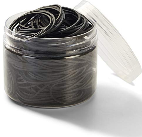 AMUU Rubber Bands 300pcs Black Small Rubber Bands for Office School Home size16 Elastic Band