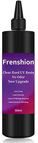 500G Upgrade Clear Odorless Hard UV Resin,No Shrinking, Fast Curing For DIY Home Professional Casting & Coating Handcraft Jewelry Earrings Necklace Bracelet Accessories Making