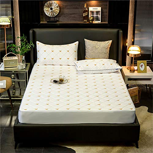 YCDZ Funda Protectora De Colchón, Antialérgica, Transpirable, Antiinsectos Y ácaros, Sin Olor, Apta para Todo Tipo De Camas (Perla Blanca,180x200x40cm)