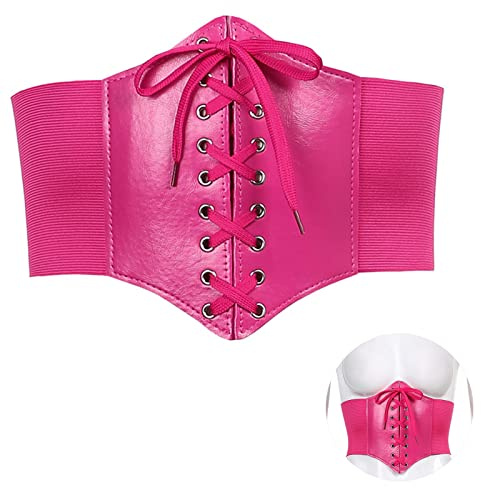 Ancho Elástico Corsé Pirata, Cintura Cinturón Retro de Cuero Ajustable para Señoras y Niñas - Halloween, Juegos Rol