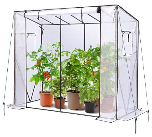 Ohuhu Serra da Giardino Serra per Piante con Finestre, Serra Walk-in con Pellicola di Copertura in PE da 130g/m², 200x77x170 cm Serra per Pomodoro Resistente e Durevole Multiuso Riparo per Piante