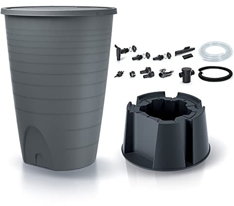 Réservoir d'eau de pluie, comprend la base et l'ensemble de connexions 260L., Dimensions (mm) 720x720x1260