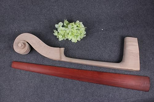 WUQIMUSC 3/4 Upright Bass Griffbrett Palisander Ahorn Holz Bass Hals Kopf Kontrabass Teile (Hals+Brett)