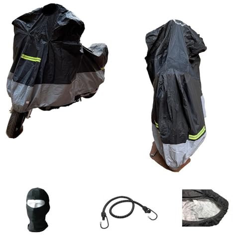 Kompatibel mit POLARIS SPORTSMAN X2 500 EFI und CAMO MOTORRAD-Abdeckplane 250G wasserdicht Anti-ground XXL Abdeckung für Motorrad Roller Windschutzscheibe + Topcase 296X105X127