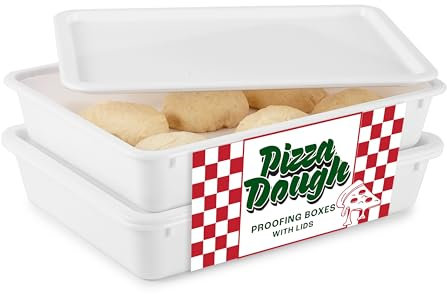 Stock Your Home Dough Proofing Container with Lid (2 Pack) Homemade Bread and Pizza Dough Storage Box for Proofing