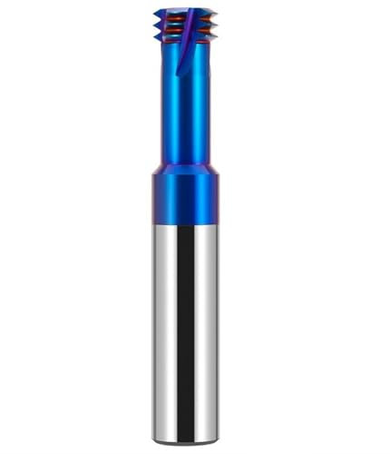 Fresa HRC68 in acciaio al tungsteno con rivestimento nano blu, fresa a 3 denti con filettatura, fresa for lavorazione meccanica CNC, utensili for frese(M20x2.5)