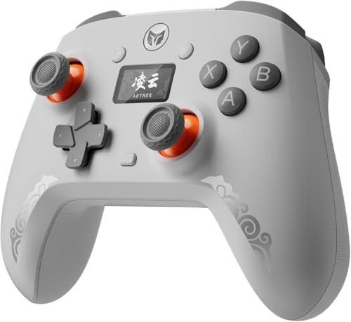 BIGBIG WON Wireless Gaming Controller with LCD Display – Hall Effect Joystick & Triggers, 1000Hz Polling Rate, PC/Switch/Android/iOS Compatible, Dual Back Buttons, Turbo, HD Rumble, Wired/Bluetooth/2.4G AETHER Wireless Gamepad [windows,nintendo_switch,ios,android]
