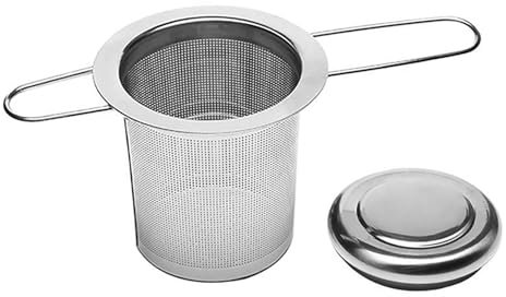 Infusor de Té, con Asa Y Tapa Plegables, Filtros De Acero Inoxidable, Reutilizable de Malla Extra Fina Filtro de Té, se Adapta a Varios Tamaños de Tazas y Teteras