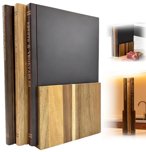 Tagliere Che Sembra Libri, Set Tagliere Libro con Supporto per Cucina, Carne, Verdure, Formaggio e Pane