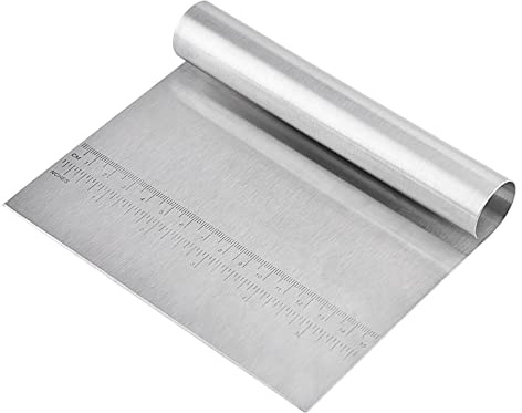 SIXRUN Dough Scraps, Stainless Steel Dough Card for Cutting and Spreading Creams 15 X 12cm for Home Bakers