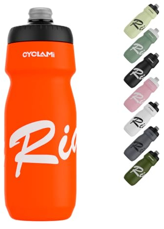 CYCLAMI Botellas para Bicicleta 650ml, Botella ligera, Sin BPA, A Prueba de Fugas para Ciclismo, Fitness y Senderismo (Orange)