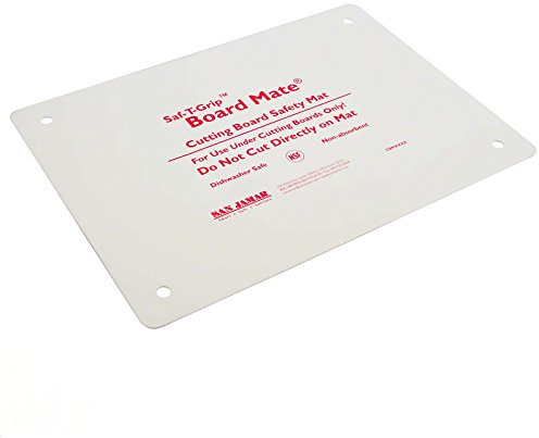 San Jamar CBM1318 Saf-T-Grip Board-Mate Nonslip Cutting Board Mat, 18 Width x 13 Height, White