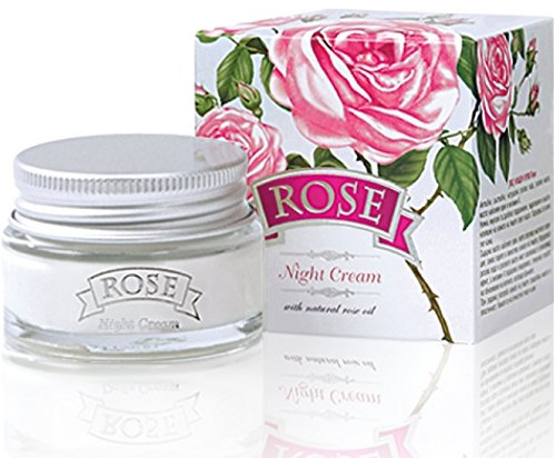 Bulgarisk ROSE Nochkräm med rosenolja och rosenvatten 50 ml.