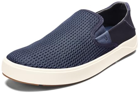 OluKai Lae'ahi Men's Slip On Shoes, Versatile & Casual Everyday Sneaker, Lightweight & Breathable Mesh, All-Day Wear & Comfort, Blue Depth/Blue Depth, 11