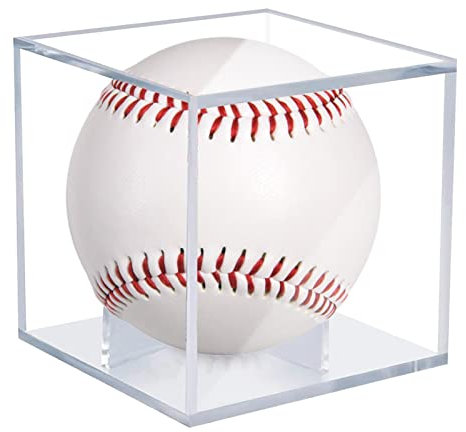 Jatour Baseball Tennisball Ball Vitrine, Transparente Acryl Showbox Mit Ständerhalterung, Baseball-Box Golf Tennisball Display Halter Für Zuhause, Büro, Wohnheim - 8cm
