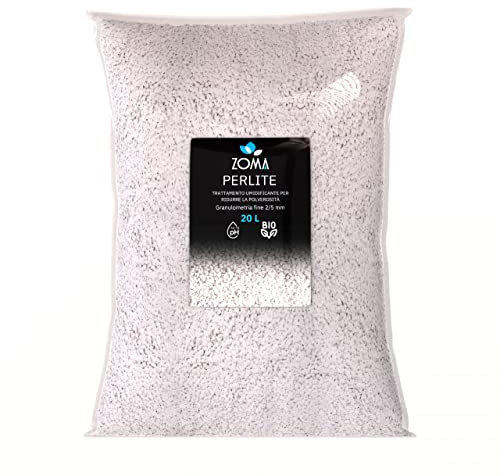 ZOMA - Perlite per Piante in Vaso Leggera e Porosa, Perlite Giardinaggio Ideale per Terricci, per Piante, Ortaggi e Spezie - 20L
