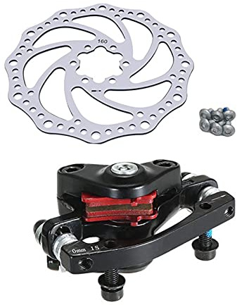Skivbromssats för mountainbike – mekaniskt skivbromsset | bromsok och bak med 160 mm bromsskivor, lämplig för mountainbikes, racercyklar