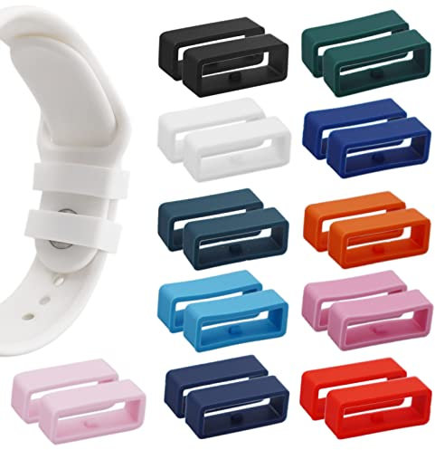22 Pezzi Passanti per orologio, cinturino per orologio, cinturino per orologio, supporto per anello di fissaggio del cerchio, anello di ricambio in silicone per orologi sportivi intelligenti