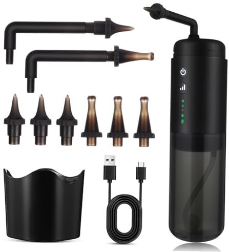 Healvian Pulitore per Orecchie Elettrico con Metodo di Lavaggio Auricolare Ugelli di Ricambio Dispositivo Intelligente per Pulizia del Cerume Kit per Rimozione del Cerume Sicura Facile