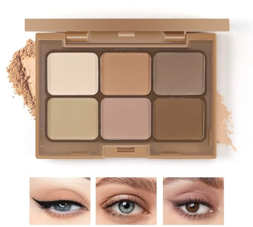 Boobeen 6 Farben nackt Lidschatten Palette, matt schimmernden Lidschatten Make-up Palette für neutrale Smokey Bronze Augen Make-up