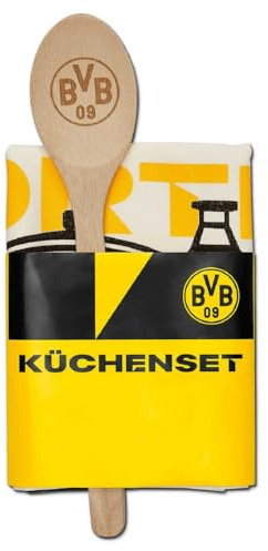 Borussia Dortmund Küchenset 2-teilig | Geschirrtuch & Holzlöffel BVB 09