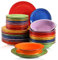 vancasso Bonita Multicolour Dinner Set- 36 Pieces Stoneware Dinnerware Set for 12, Handpainted Spirals Pattern Ceramic Combination Set with 10.5in Dinner Plate, 7.5in Dessert Plate and 800ml Soup Bowl