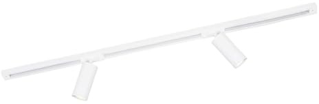 Ledvion - Sistema di Binario, 1m, Binario Monofase, 3W, Bianco, 2700K, 2x spot GU10 orientabili, Plafoniera led soffitto, lampadario cucina, faretti led, plafoniera moderna