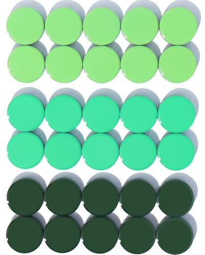 DUJEQM Aimant Frigo, 30PCS Aimant Puissant, Aimants Tableau Magnétique | Mini Magnet Frigo Plat | Petit Aimant Rond | Aimants Décoratifs Aiment pour Tableau Blanc, Réfrigérateur, Calendrier (Vert)