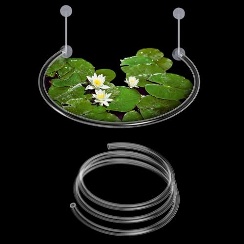 Hiyoo 2 Pack Aquarium Floating Plant Corral, Floating Plant Fence, Aquarium Plant Barrier, Separates Floating Plants, Auto Adjust Height with Water Level for All Floating Plants and Aquariums