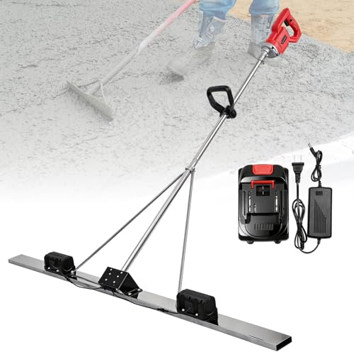 Power Concrete Screed Vibratory Kit Concrete Finishing Tool with 6ft Boards, Cordless Electric Screed Cement Finishing Vibrating Machin, Concretes Surfaces Leveling Tamper Ruler