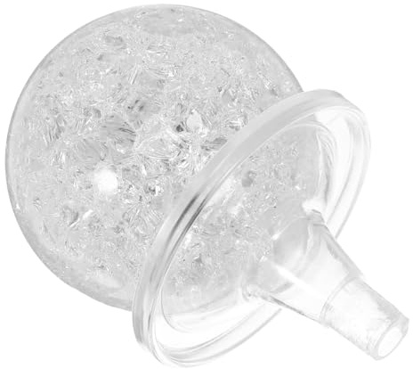 Angoily Crystal Ball Ornament for Desktop Water Fountain Decoration with Ice Crack Sphere and Display Base Creative Feng Shui Rotating Bubble Glass Sphere for Home Office and Fish Tank