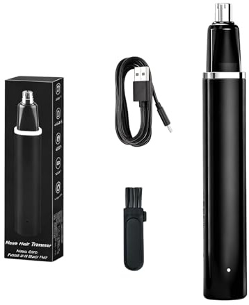 Taglia Peli Naso e Orecchie, Professionale Rasoio Orecchie Nose per uomini e donne, 2-in-1 Tagliapeli per Naso Ricaricabile USB, IPX7, Ideale per Viaggi & Casa (Nero)