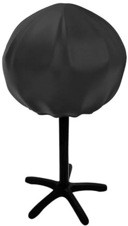 Wodsty Cubierta impermeable redonda para patio, tela Oxford Th con tecnología plateada, cuerda ajustable para uso en interiores y exteriores, negro, 50 x 45 cm