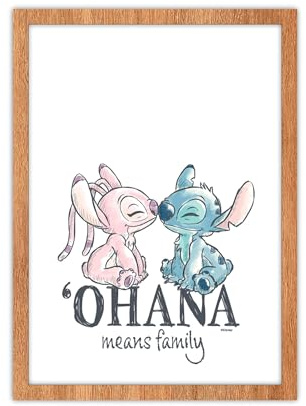 WONDEE Disney Cuadro de Luz LED Mágico de Stitch y Angel, Lámpara Decorativa Retroiluminada con Luz Ajustable, Luz Nocturna Infantil, Decoración Dormitorio Stich - Cosas/Regalos Stitch Niña (20x28 cm)