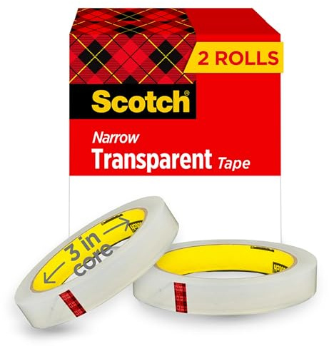 Scotch Transparent Tape, 2 Rolls, 1/2 x 2592 Inches, Boxed