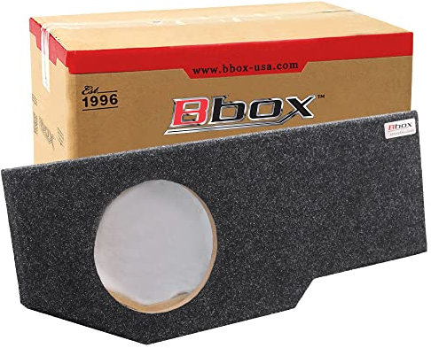 Bbox Single 10 Inch Subwoofer Sealed Enclosure - Fits 2002-2018 Dodge Ram Quad Cab - Carpeted Car Subwoofer Boxes & Enclosures - Subwoofer Box Improves Audio Quality, Sound and Bass - Charcoal
