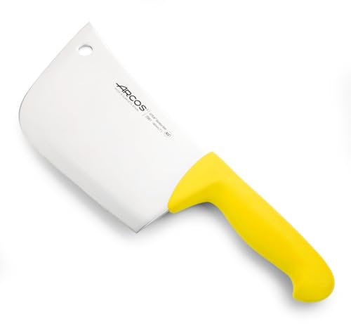 Arcos Couteau à Viande en Acier Inoxydable Nitrum 190 mm – Couteau de Boucher Professionnel avec Poignée Ergonomique en Polypropylène – Jaune, Série 2900