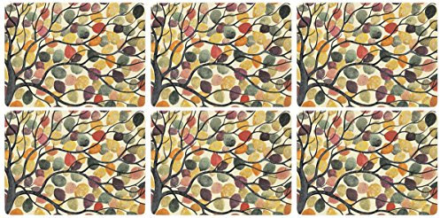 Portmeirion Home & Gifts Pimpernel Dancing Branches Placemats, Set of 6,30.5 x 23cm