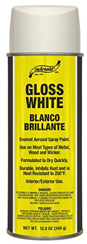SM Arnold High-Quality Gloss White Enamel Spray Paint, 12 Oz. Can - Multi-Surface, Quick Dry, Rust Resistant, Heat Resistant, Long-Lasting Finish for Metal, Wood, Wicker - Indoor/Outdoor DIY Projects