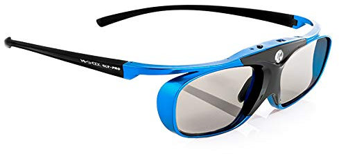 Hi-SHOCK DLP Pro Blue Heaven | Lunettes Actives DLP Link 3D - Compatibles avec Les projecteurs 3D DLP d'Acer, BenQ, Optoma, Viewsonic | Remplacement du PPA5610 / E4W [96-200 Hz | Rechargeable]