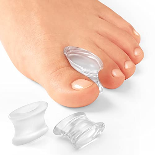 Povihome 10 Pack Gel Bunion Corrector and Toe Spacers Separators and Straightener Orthotics (4/10''Thick) for Sports Activities, for Men and Women Overlapping Toes, Bunion Pain Relief - Small Size