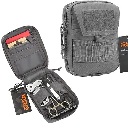 EXCELLENT ELITE SPANKER Bolsa Molle Admin Bolsa Militar para Herramientas EDC Molle Bolsas Gadget Bolsas De Cintura(Gris)