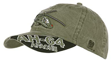 Gorra de béisbol militar Helicóptero Boeing Apache AH-64 Fostex del ejército estadounidense (verde), Verde, Talla única