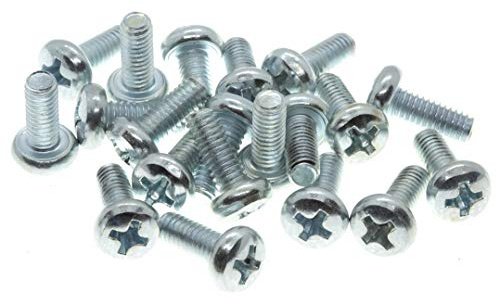 M4 (4 mm x 10 mm) Phillips Pan Head maskinskruvar – stål (paket med 20) DIN 7985