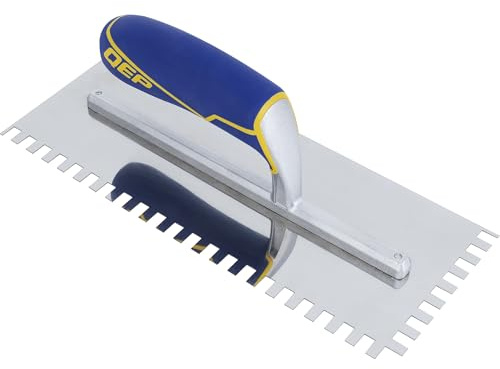QEP Comfort Grip Stainless Steel Trowel Square-Notch 1/4 x 3/8 x 1/4