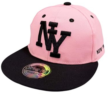 J26 Barn snapback USA keps tonåring keps basebollkeps trucker keps NY, rosa svart, One size