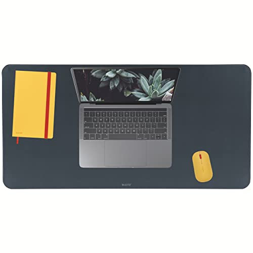 Leitz Schreibtischunterlage, Groß, 80 x 40 cm, Anti-Rutsch-Matte für Laptop, PC, Monitore & Mauspads, Schreibtischschoner & Mauspad, Für Zuhause/das Büro, Cosy Serie, Grau, 52680089, Velvet Grey