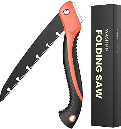 Sierras de poda de 24 cm con hoja de acero SK5 para corte de árboles, jardinería, camping, corte de madera, PVC, bloqueo de seguridad, mango antideslizante, sierras plegables