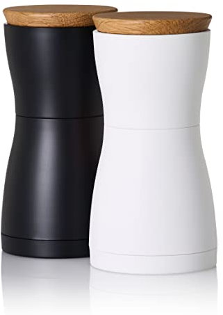 AdHoc MP127 Set Pfeffer- und Salzmühle Twin, CeraCut® Keramik Mahlwerk, black&white